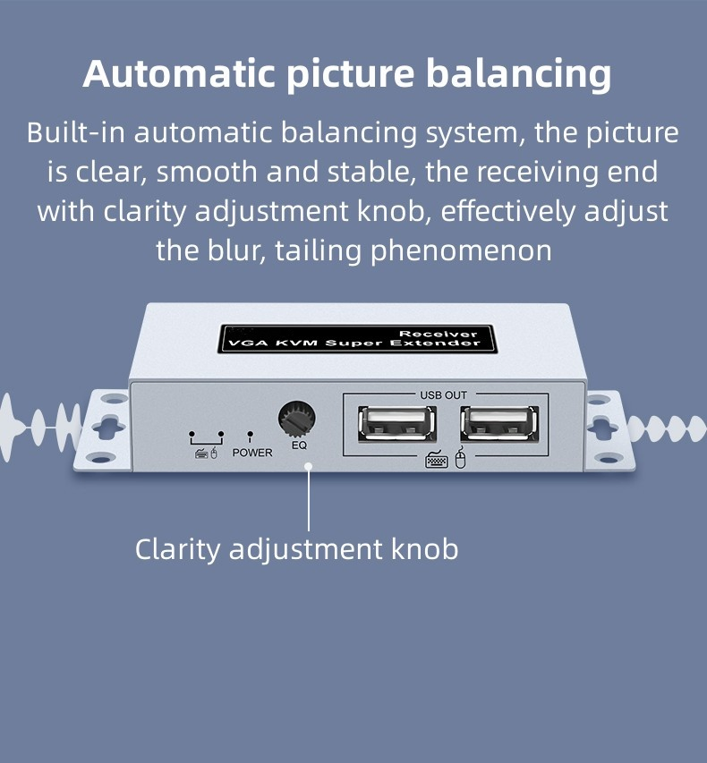 VGA Over Ethernet, 1920X1080p VGA Extender Over Cat5e up to 394FT (120m) , Plug and Play, Zero Latency Transmission