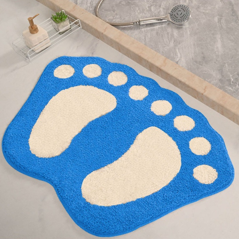 New Flocking Absorbent Foot Bath Household Absorbent Non-Slip Cartoon Foot Mat