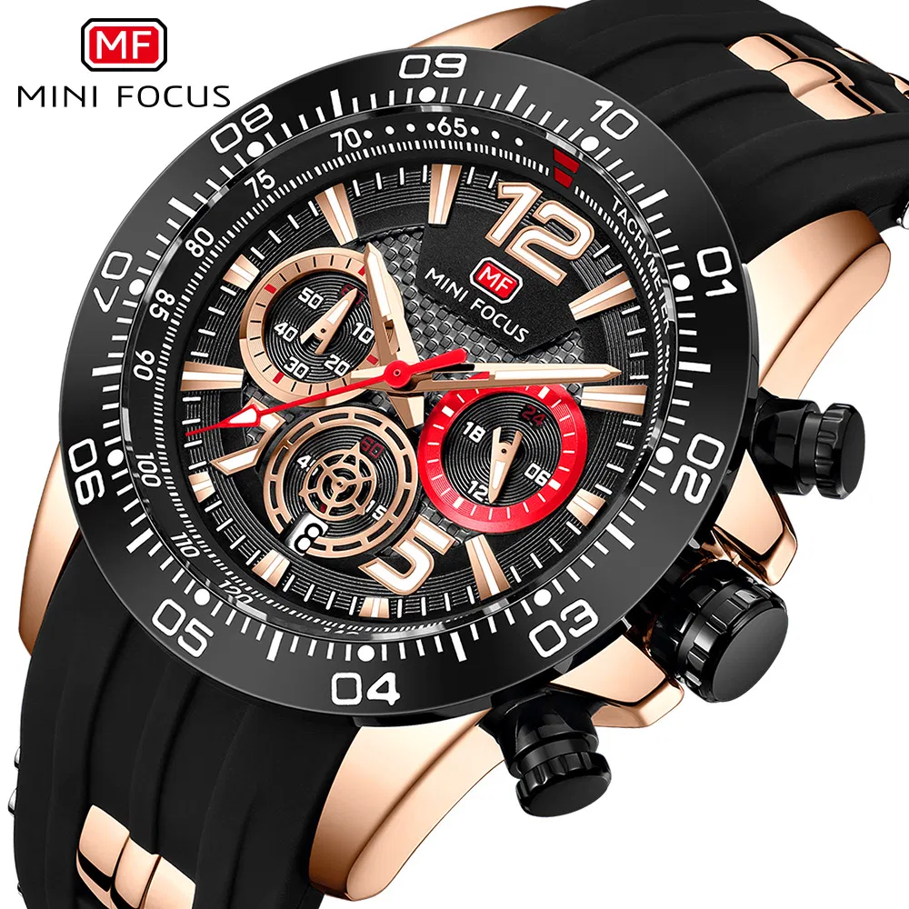 Mini Focus Mf0290g Sports Fancy Design Men's Silicone Strap Fashion Quartz Watch