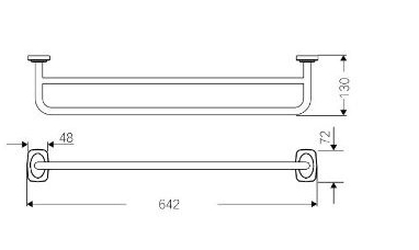 Stainless Steel Bathroom Accessories Creative Bath Double Towel Bar