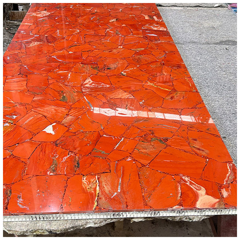 Semi Precious Ruby Red Jasper Gemstone Slabs for Countertops and Tables
