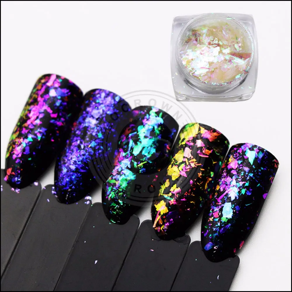 Galaxy Holo Glass Irregular Nail Art Glitter Chameleon Flakes for Decoration