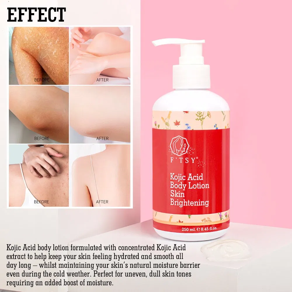 Private Label 250ml Natural Whitening Kojic Acid Brightening Body Skin Care Body Lotion