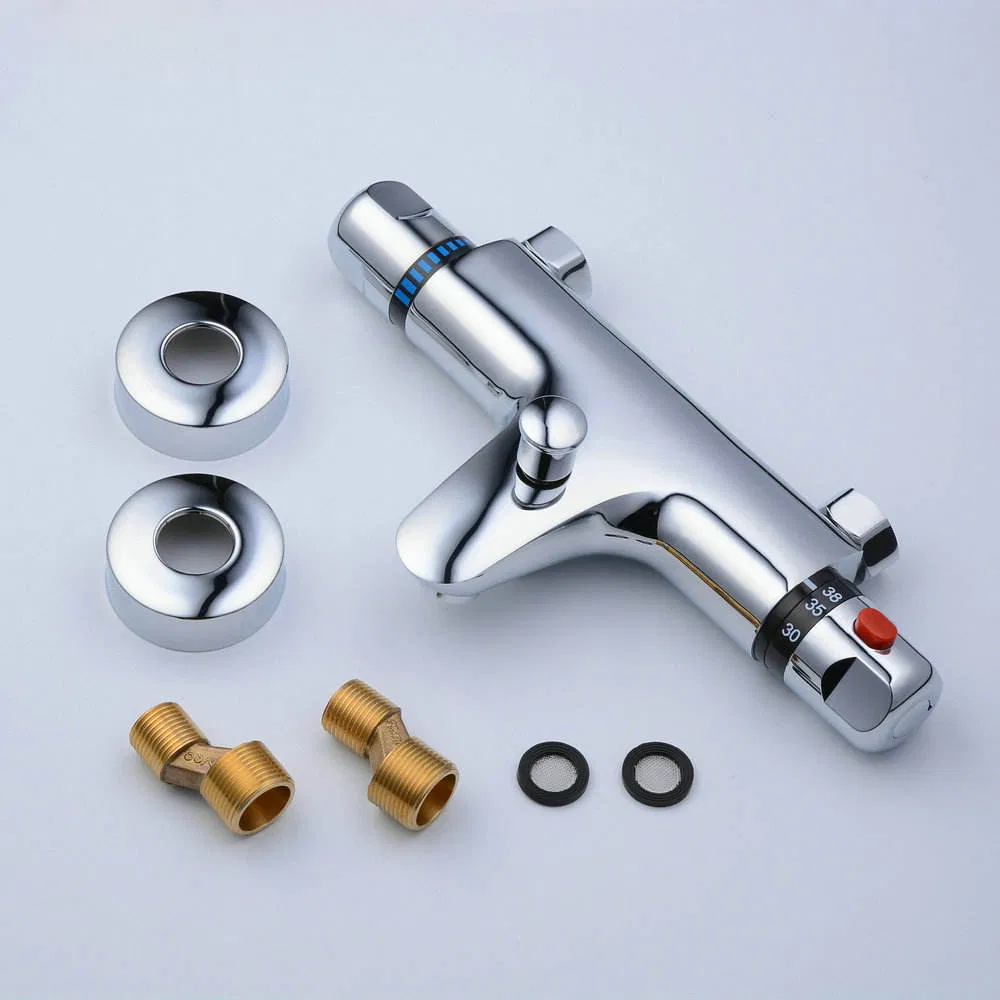 Aquacubic Bathroom Wall Mount Hot Cold Water Thermostatic Shower Mixer Faucet Valve
