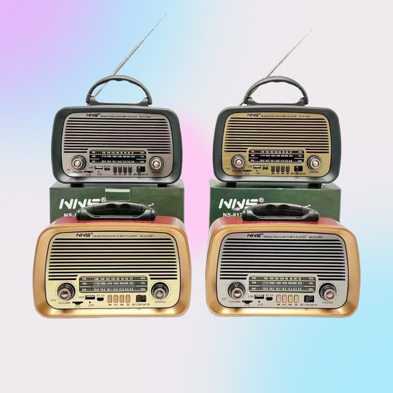 Ретро радио NS-8128BT с Bluetooth, деревянный корпус