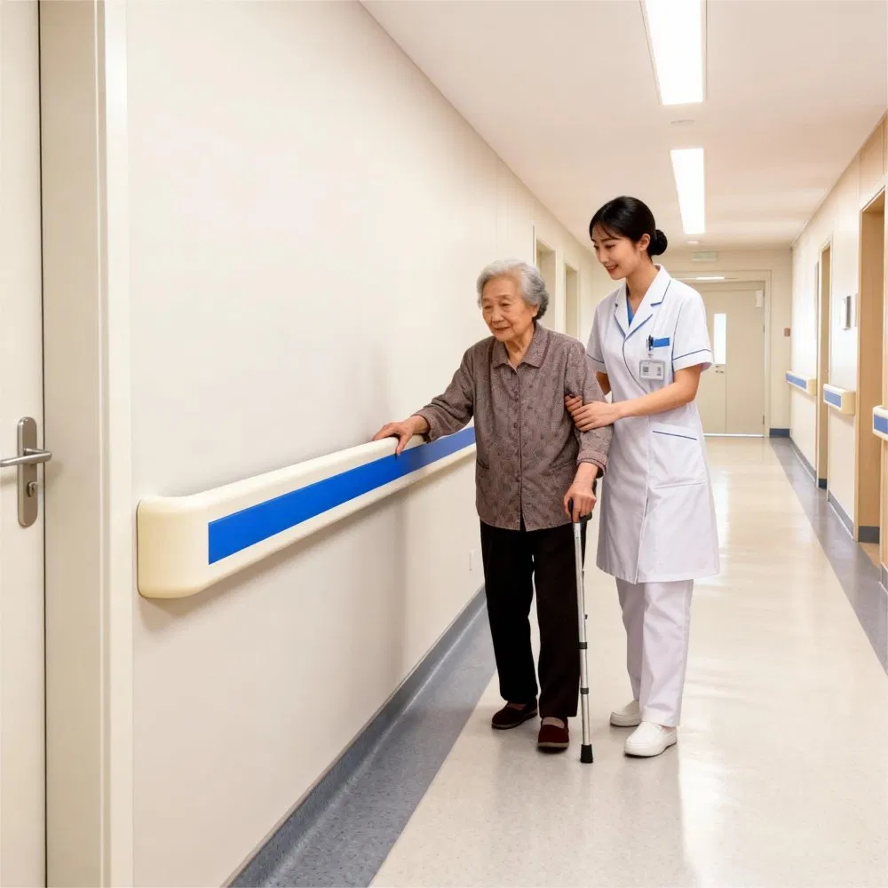 Hospital Handrail Antibacterial PVC for Medical Corridor Wall Safety Elderly Disabled Anti-Collision