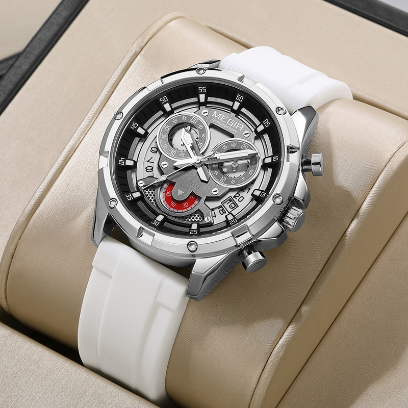 Megir 2248 Popular Silicone Band Joker Design Multi Functional Men's Quartz Watch