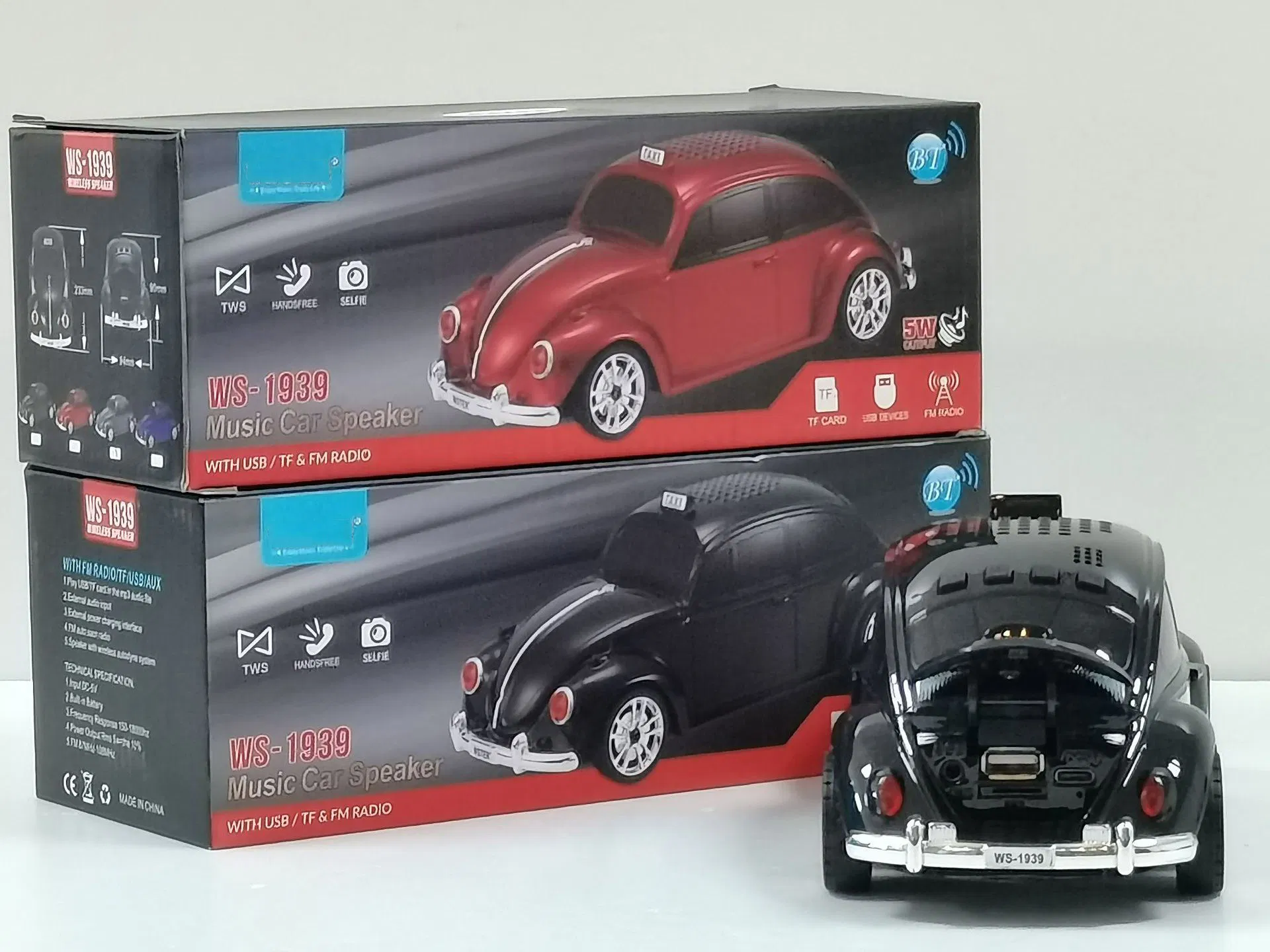 Classic Car Audio Speaker with Bluetooth and FM Radio Features