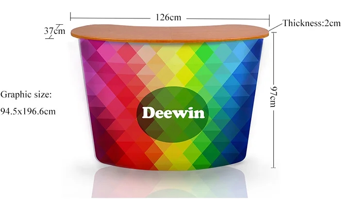 Portable Podium Promotion Tension Fabric Counters for Trade Show Display