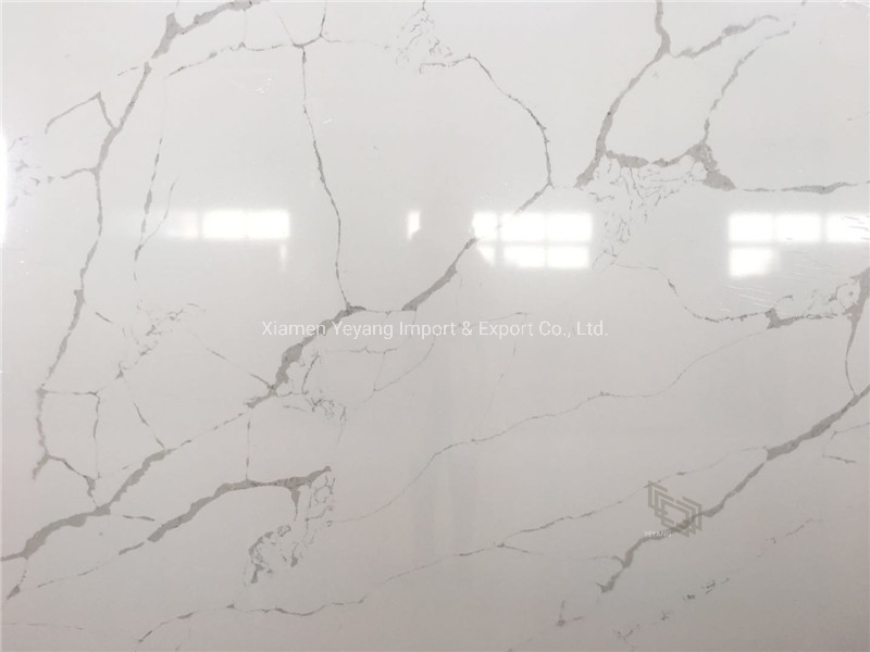 Quartz Slab White/Grey/Beige/Black/Brown Cararra White Artificial Stone Quartz Countertop/Table/Vanitytop