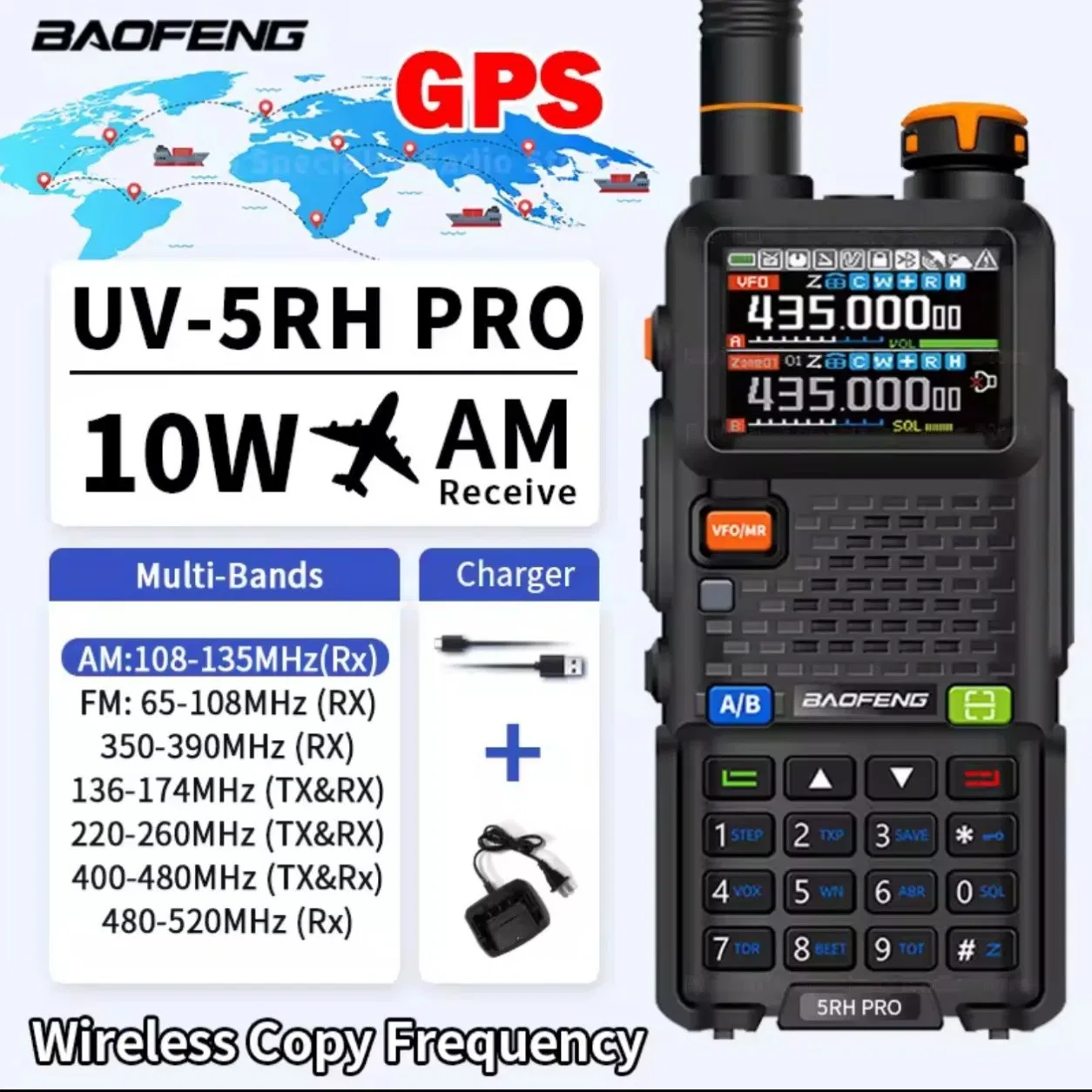 UV-5rhpro GPS Positioning Handheld Walkie Talkie