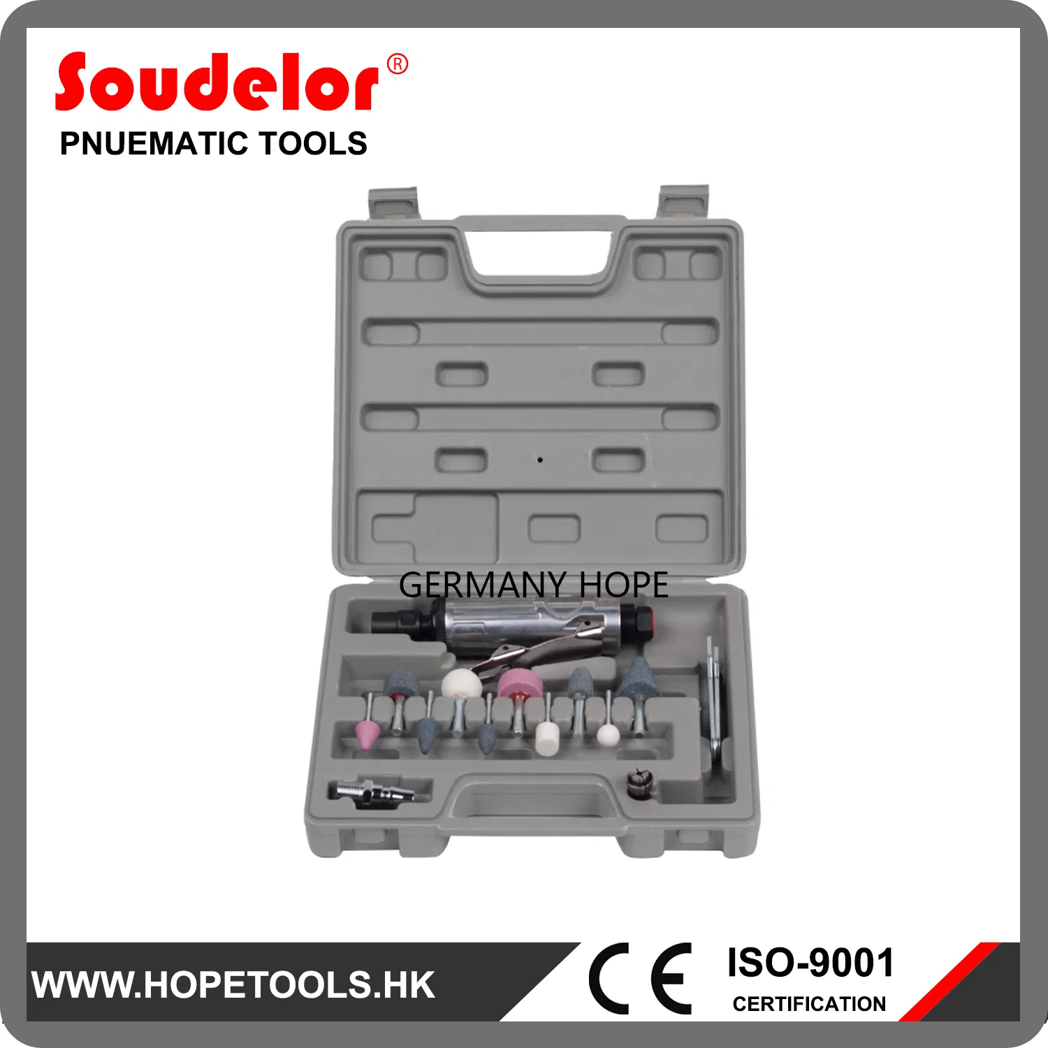 Пневматическая шлифмашина Soudelor UI-3102K, 16 насадок