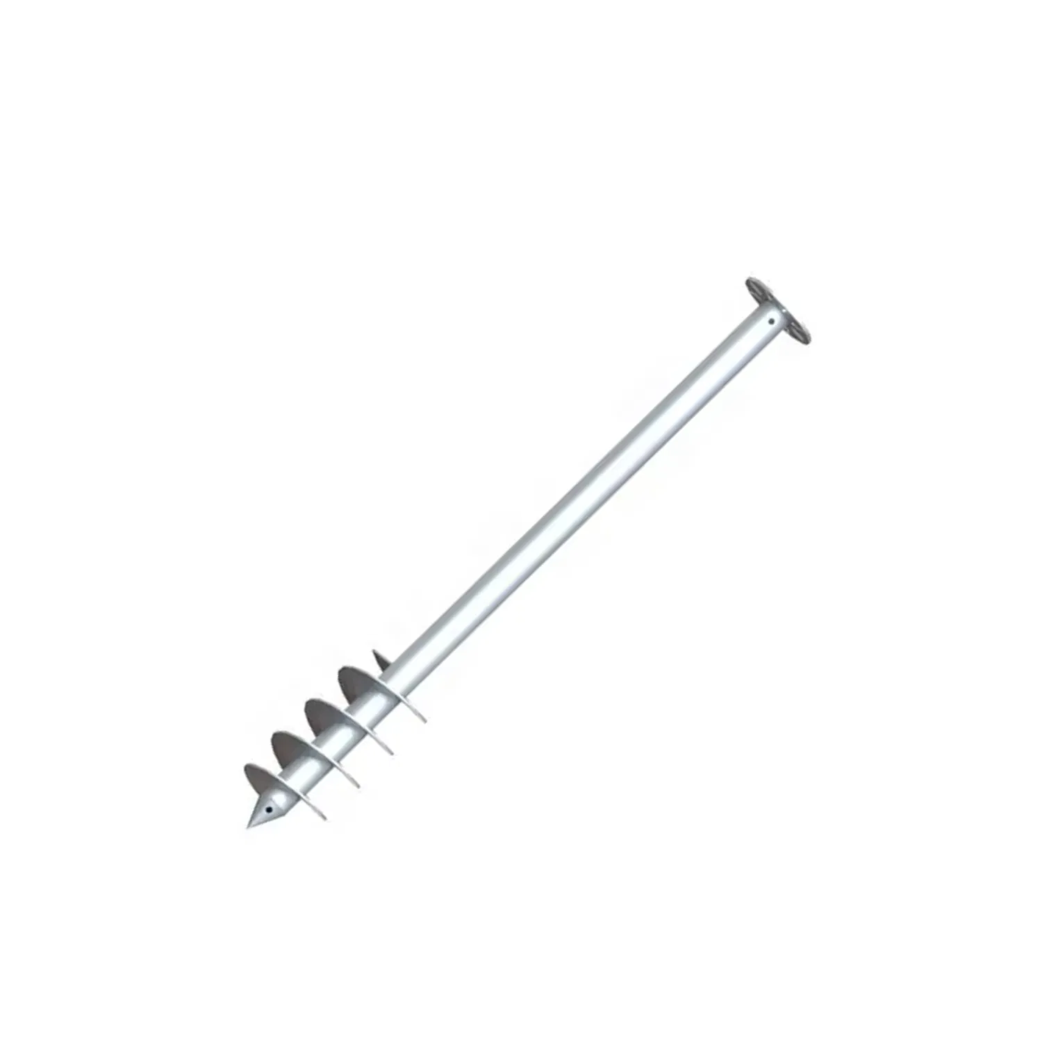 Customized HDG Steel Screw Helical Pole Pile with Round Supporting Hardware for Solor Structure