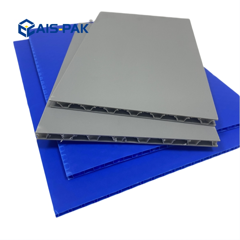 Lightweight Polypropylene Three-Layer Cellular Panels Plastic Hollow Bubble Guard Sheet PP Honeycomb Board for Construction Surface Protection