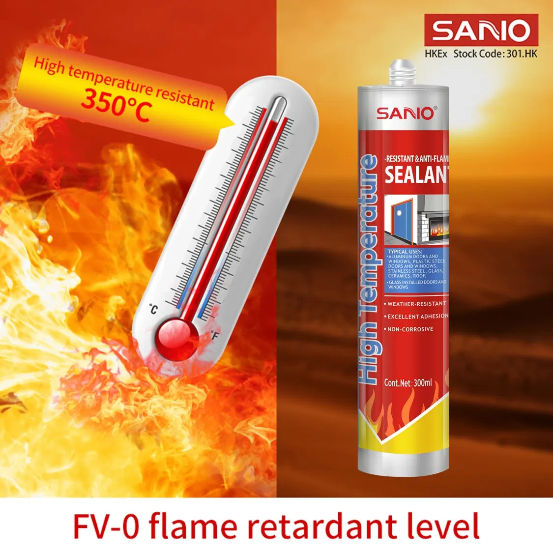 Sanvo High-Temperature Fireproof Silicon Sealants Heat Resistant