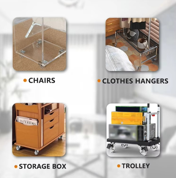 Transparent PU Swivel Caster Wheels – 1.5/2/3 Inch Furniture Rodizio