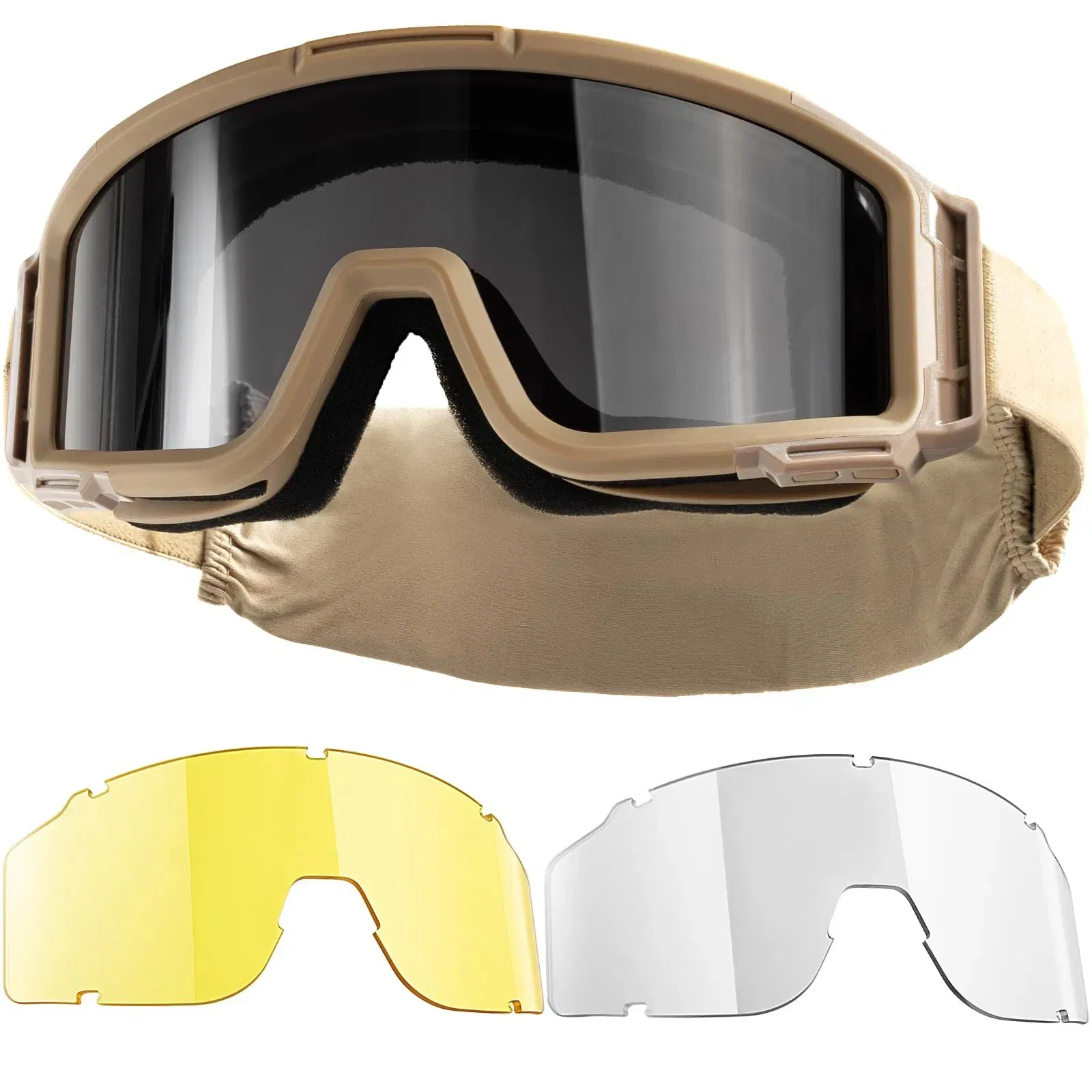 Tactical Safety Glasses with 3 Impact Resistant Lenses Goggles
