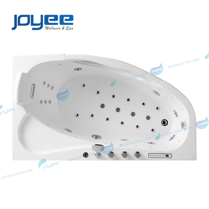 Угловая акриловая ванна Joyee с гидромассажем и LED подсветкой