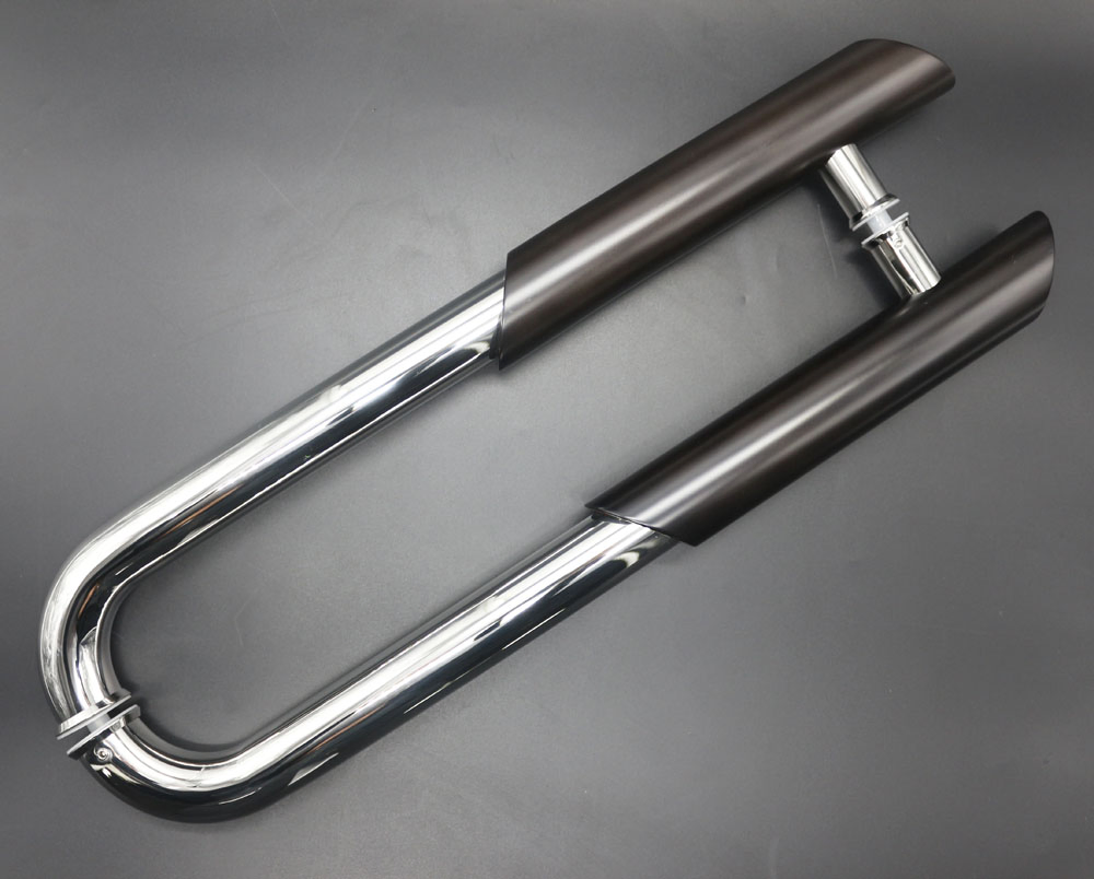 Black and Polish Stainless Steel Glass Door Pull Door Handles