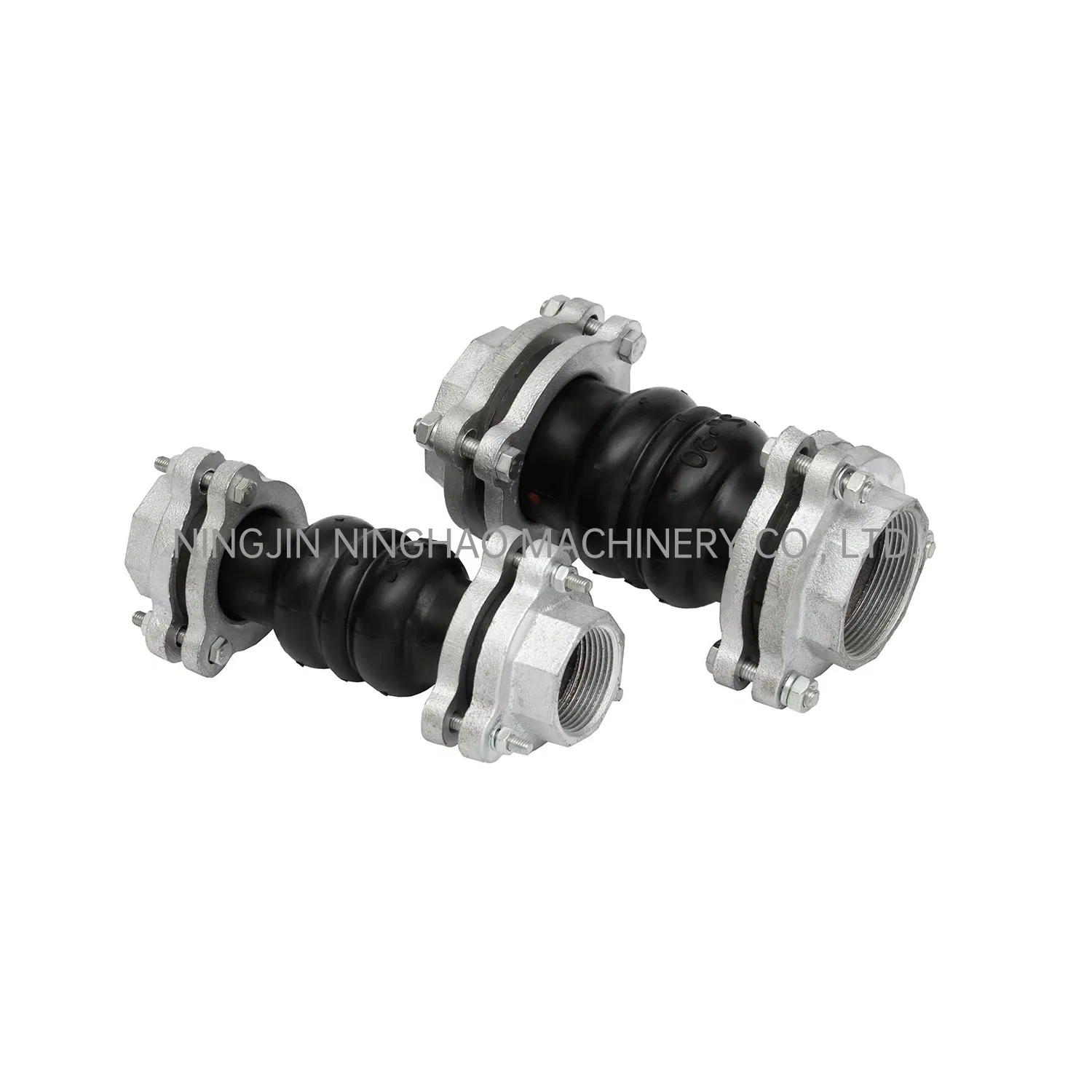 Galvanized Carbon Steel Union Thread Connection Double Sphere Rubber Expansion Joint