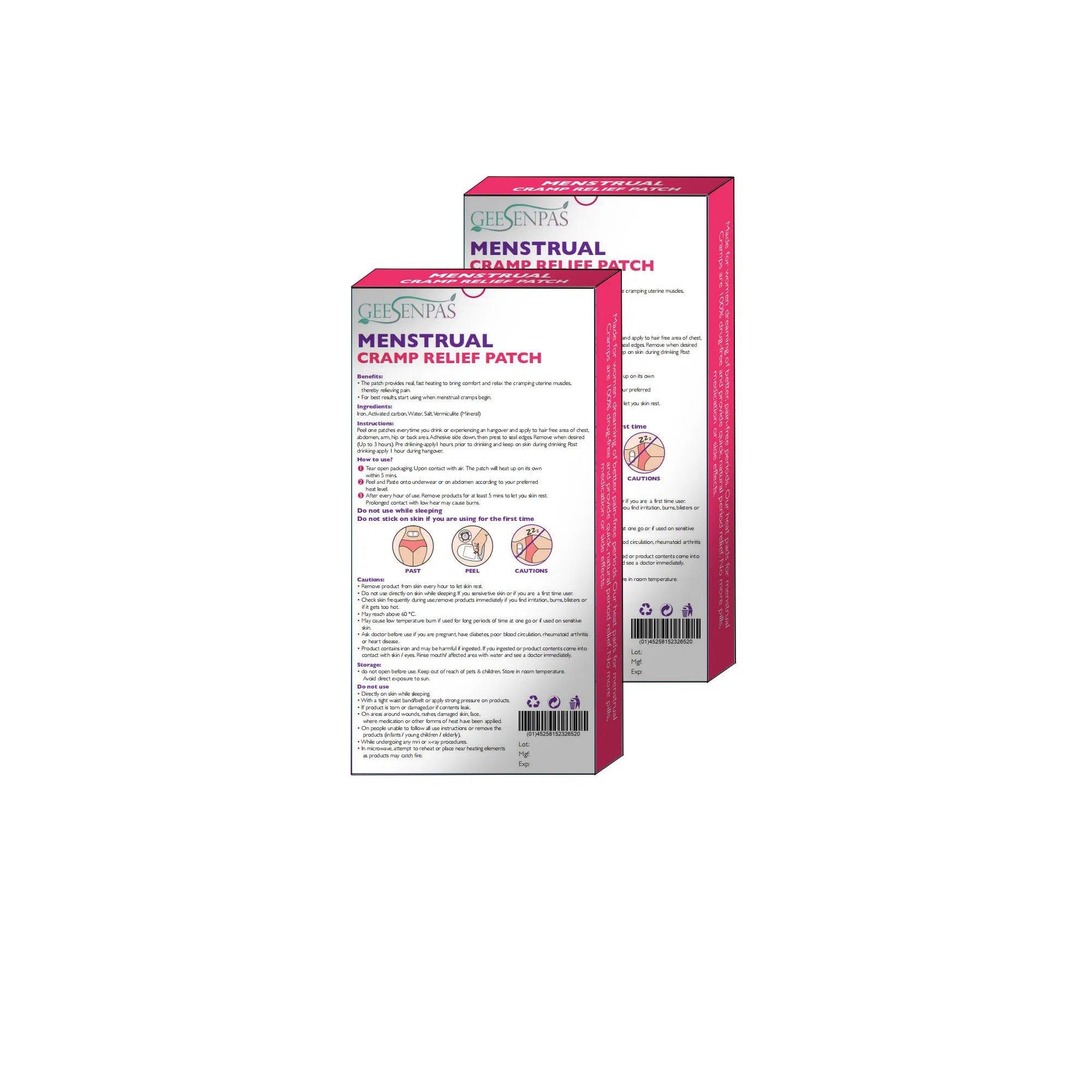 Factory Self Heating Warm Abdomen for Women Menstrual Cramp Relief Patch