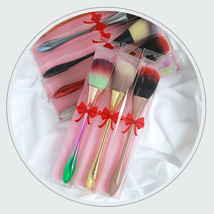 Wholesale Small Waist Professional Rainbow Handle Nail Brush High Quality Soft Nail Dust Brush Beauty Nail Cleaning Brush