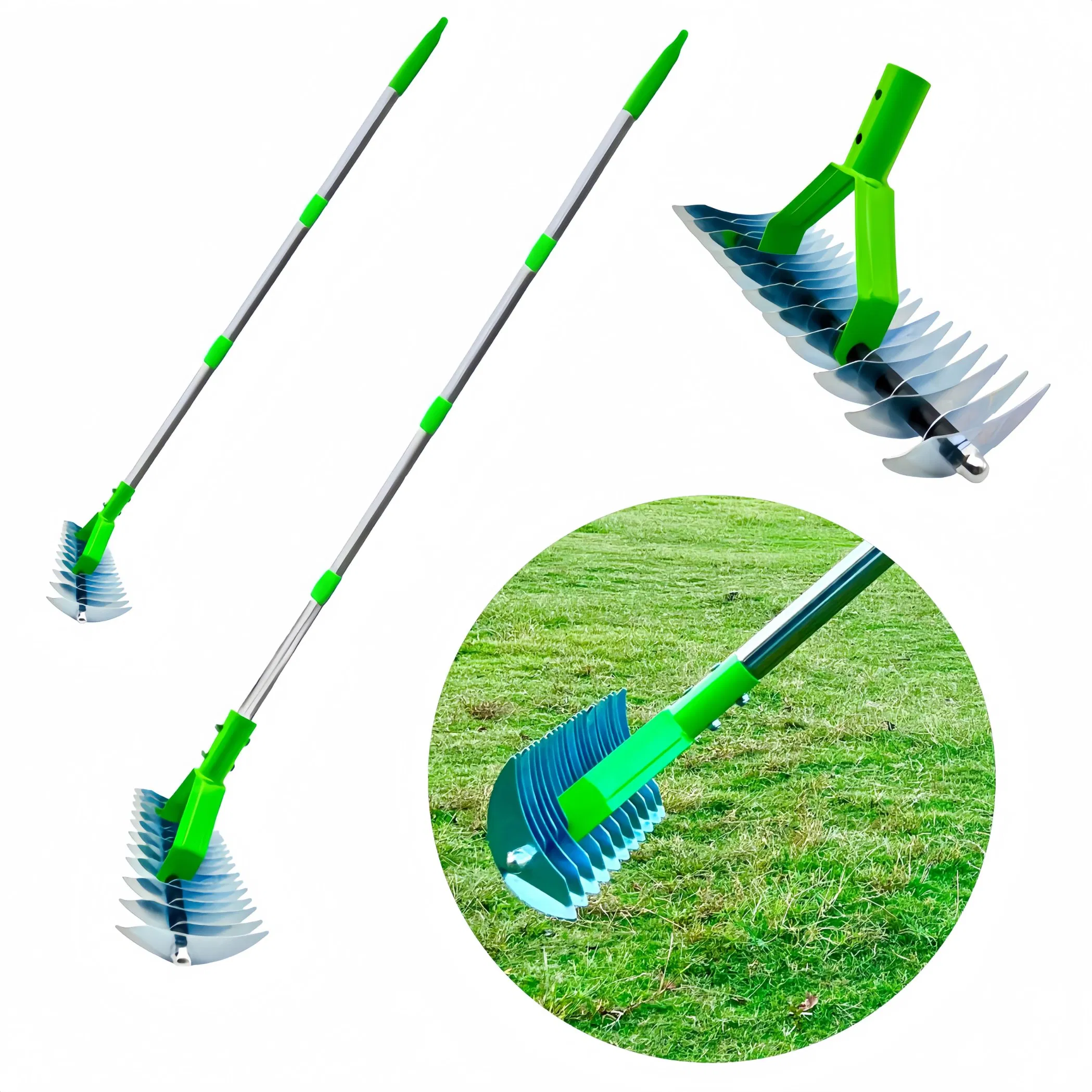 163cm Durable Garden Thatch Rake for Efficient Debris Removal