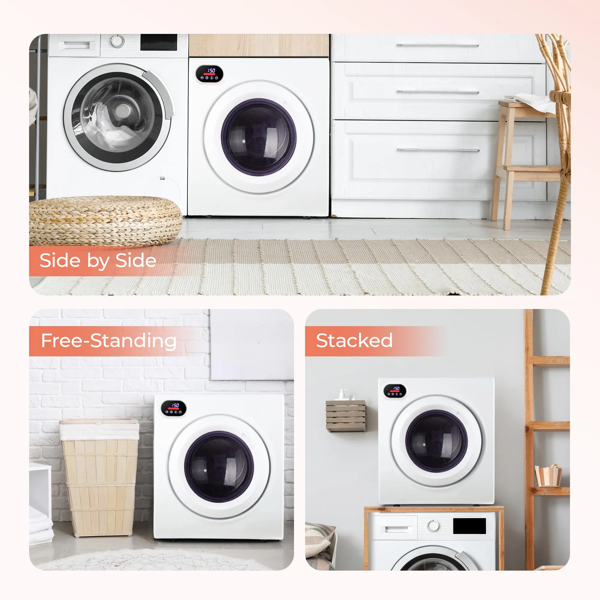 Versatile Stainless Steel Wall Mountable Dryer for Limited Spaces