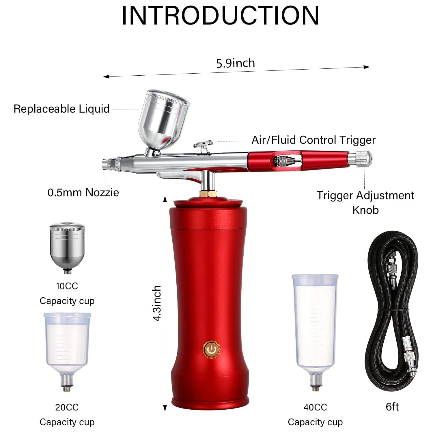 Wholesale Barber Tattoos Airbrush Kit Portable USB Rechargeable Hair Nail Paint Makeup Spray Gun Cordless Compressor Airbrush