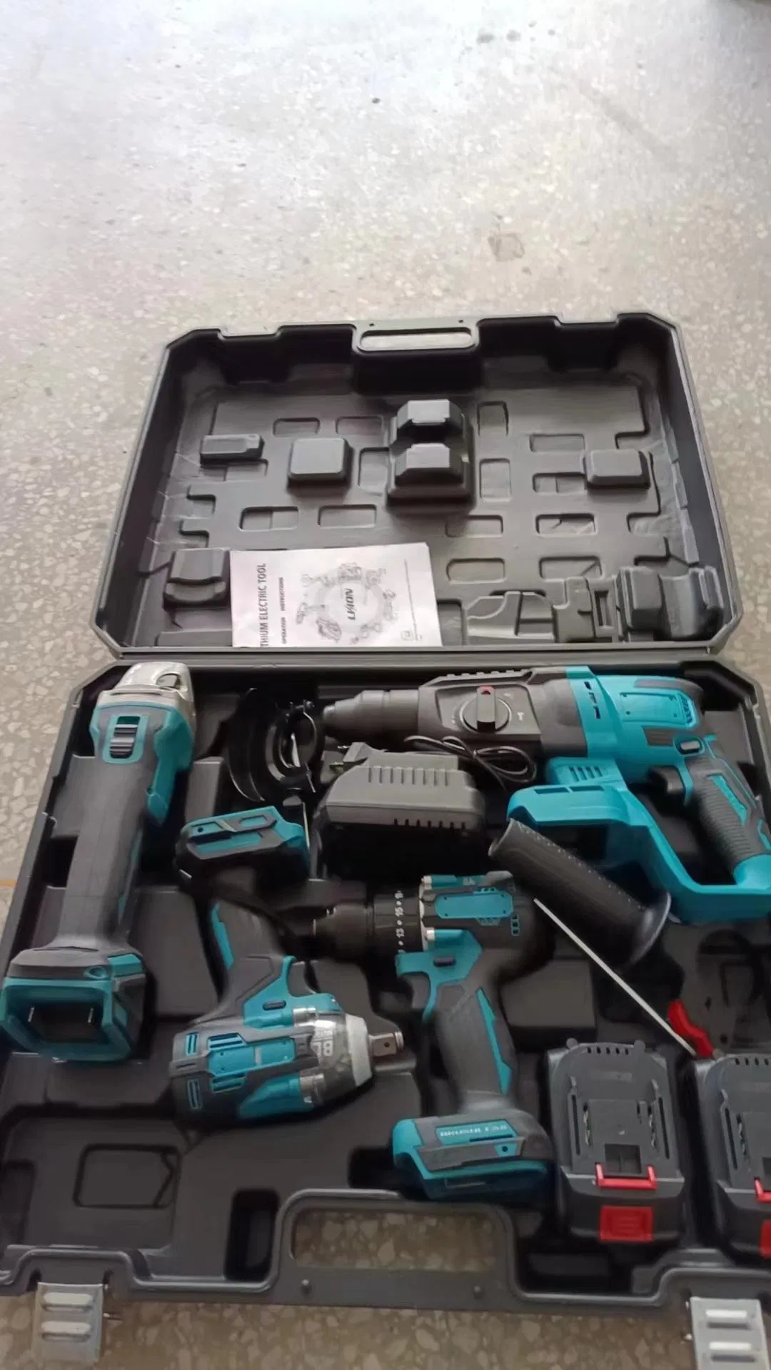 Cisivis Powerful Portable Power Tool Set Heavy Duty Multi Tool Box with 21V Electric Drill Set. Power Tool Set