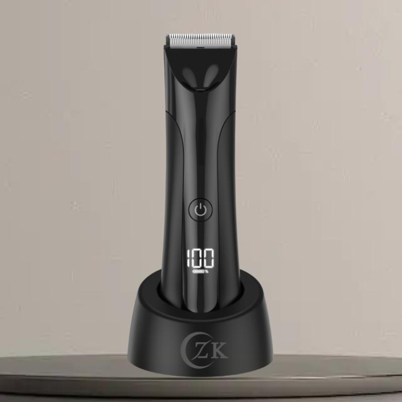 Portable Rechargeable Waterproof LCD Display Cordless Clipper Electric Body Trimmer