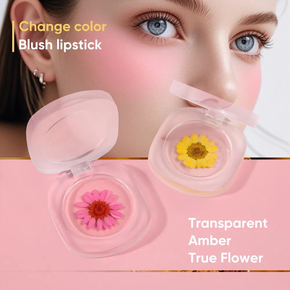 Makeup Color Changing Transparent Real Flower Jelly Blush Cream for Lips and Cheeks