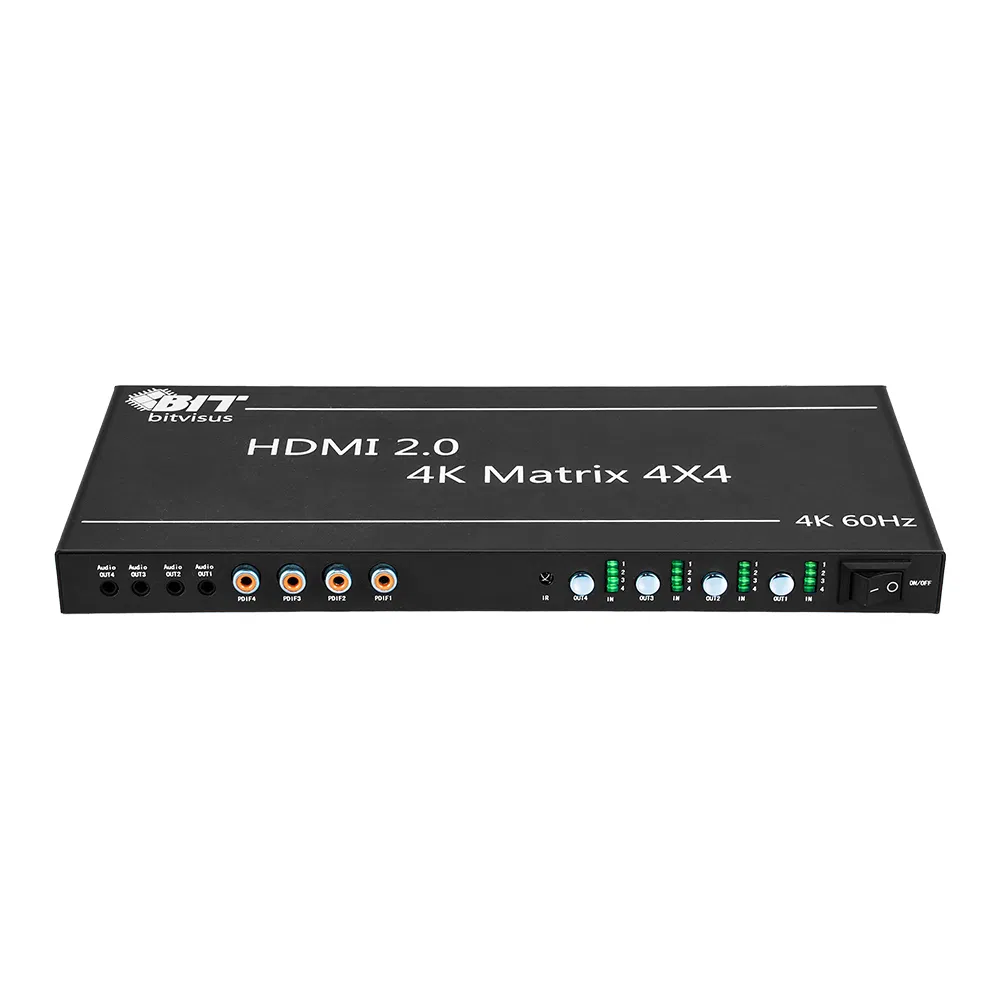 Матричный коммутатор HDMI 4x4 4K60 Bitvisus с аудио