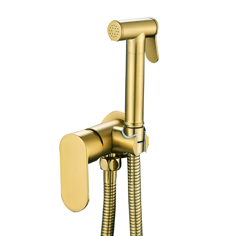 Bathroom Wall Mounted Chrome Brass Portable Single Handle Bidet Sprayer