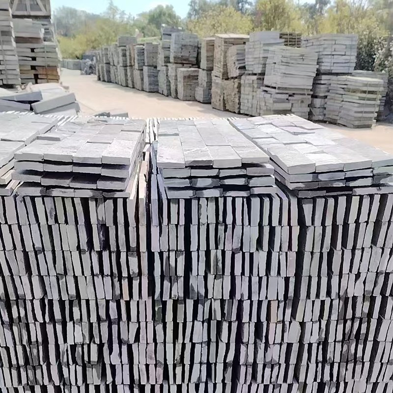 Natural Black Slate Split Ledgestone Wall Stacked Cladding Panel