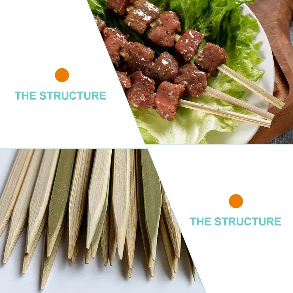 Eco-Friendly Bamboo Flat Skewers for Outdoor Grilling Kabob Skewers Barbeque Sticks