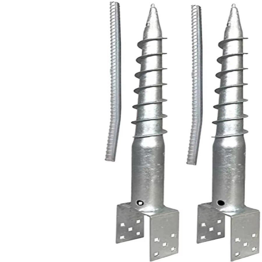 600mm 800mm 1.2m 1.6m 1.8m 2.0m 2.5m 3.0m Customized Length Ground Screw Pile with Hot DIP Galvanized, Helical Piles, for Foundation, Solar, House Base,