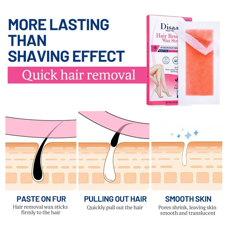 Quick Removing Body Legs Hair Removal Wax Strips for Normal Skin