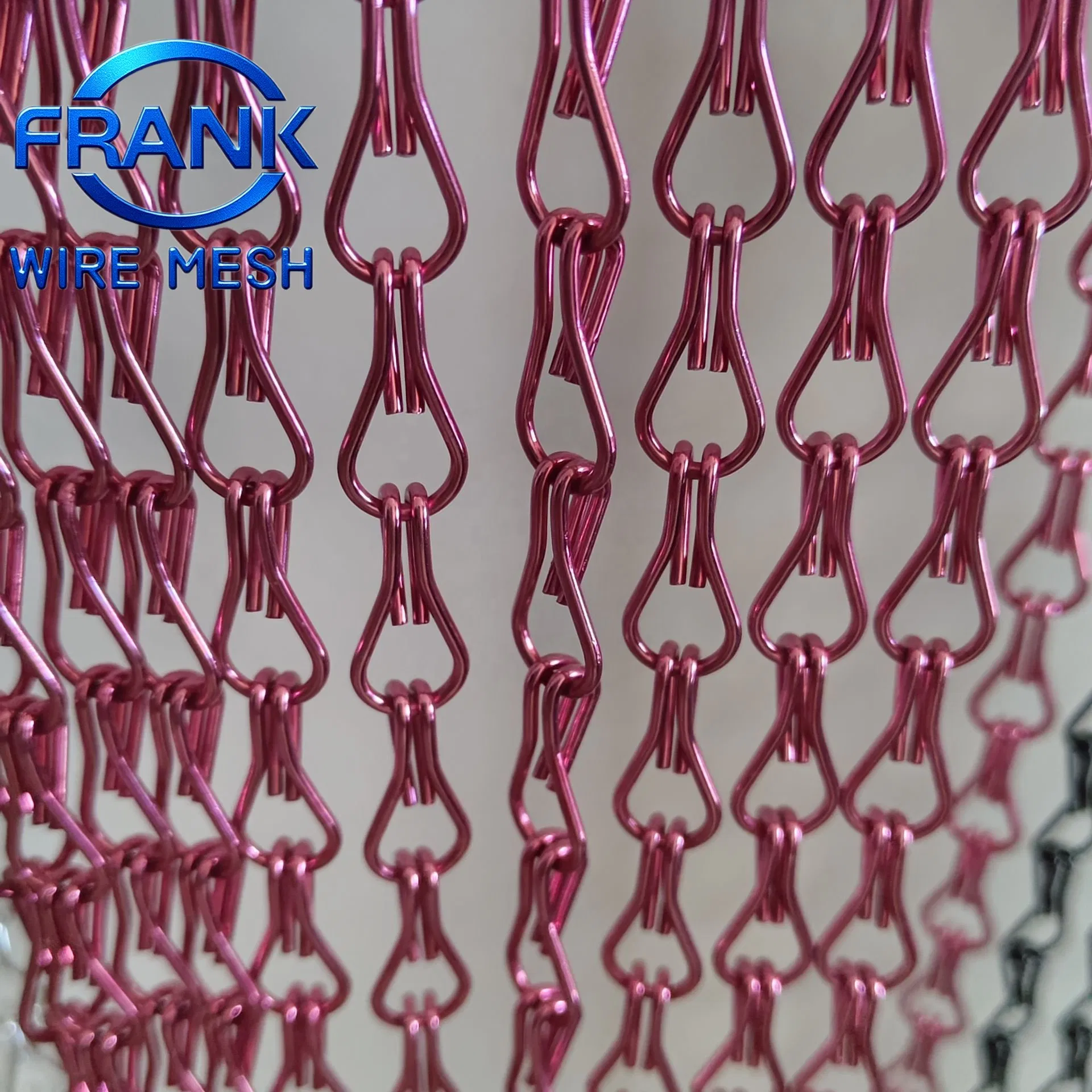 Grey Double Hook Aluminium Metal Chain Fly Screen Door Curtain 90cm X 210cm