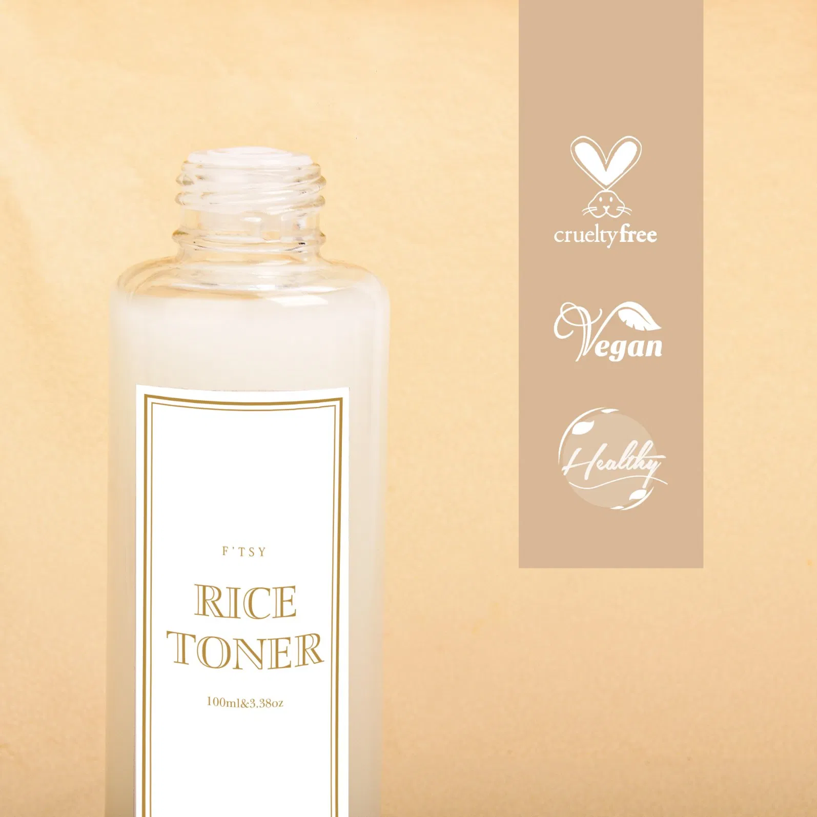 Natural Brightening Anti Wrinkles Rice Toner Niacinamide Soothing Rice Extract Face Toner