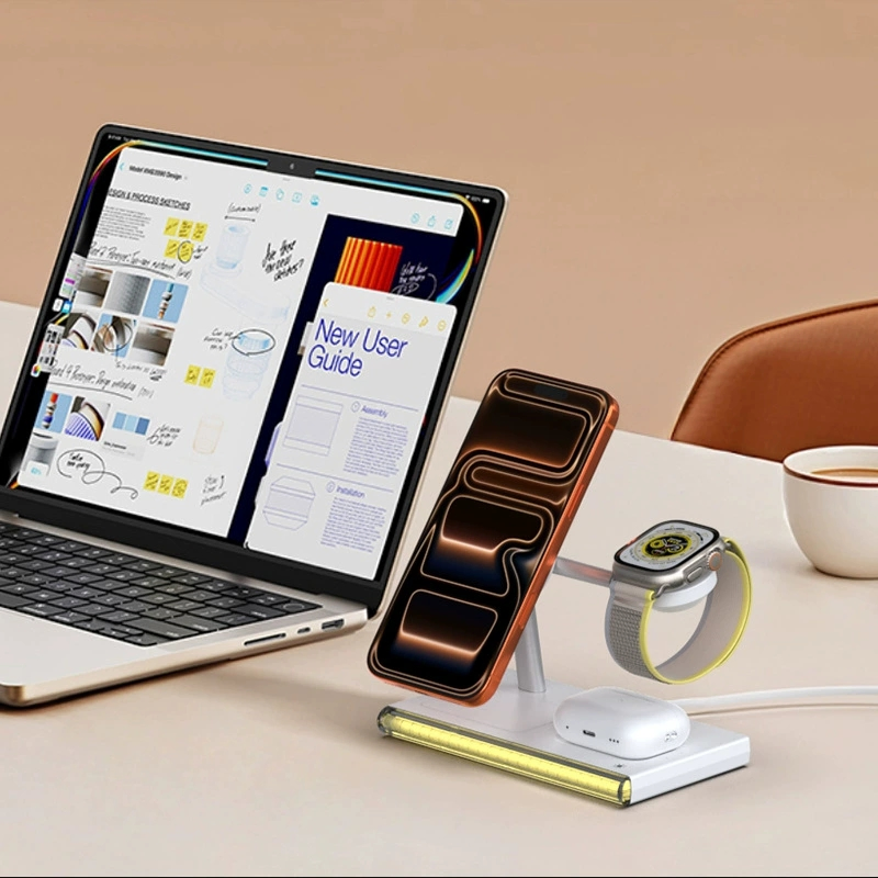 Hot Selling 15W Fast Qi Wireless Charging 3 in 1 Wireless Charger