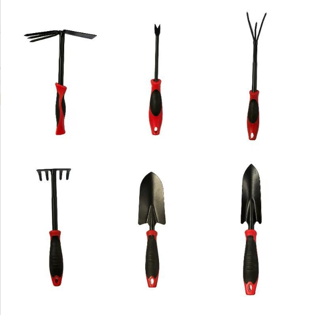 Black 6 PC Indoor Outdoor Garden Planting Transforming Garden Tool Set