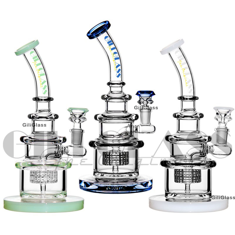 Gili-158 Giliglass 10 Inches Oil Burning Bubbler Puffco Peak Glass Smoking Water Pipe