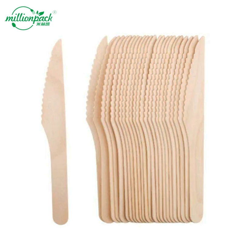 Eco Friendly Heavy-Duty Birchwood Wooden Knife for Restaurant Catering and Food Service