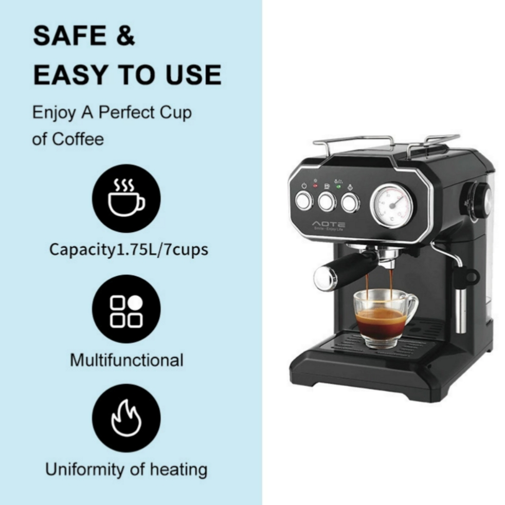 Dual Extraction Semi-Automatic Integrated Coffee Machine Hot Cold with Steam Milk Frothing Plastic Material for Manual Espresso