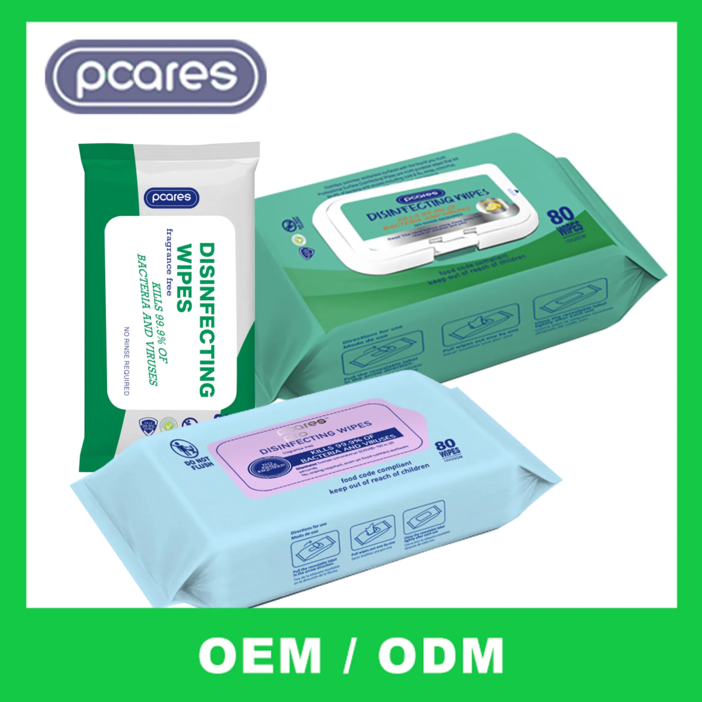 ODM Antibacterial Disinfectant Cleaning Wipes for Rapid Surface Sanitization