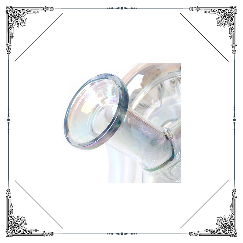 Phoenix Glass 9 Inches Holographic Rainbow Recycler Glass Hookah Smoking Water Pipe Oil DAB Rig Wholesale