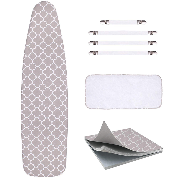 3 Layers Thick Ironing Board Cover with Elastic Edge Protective Scorch Mesh Cloth