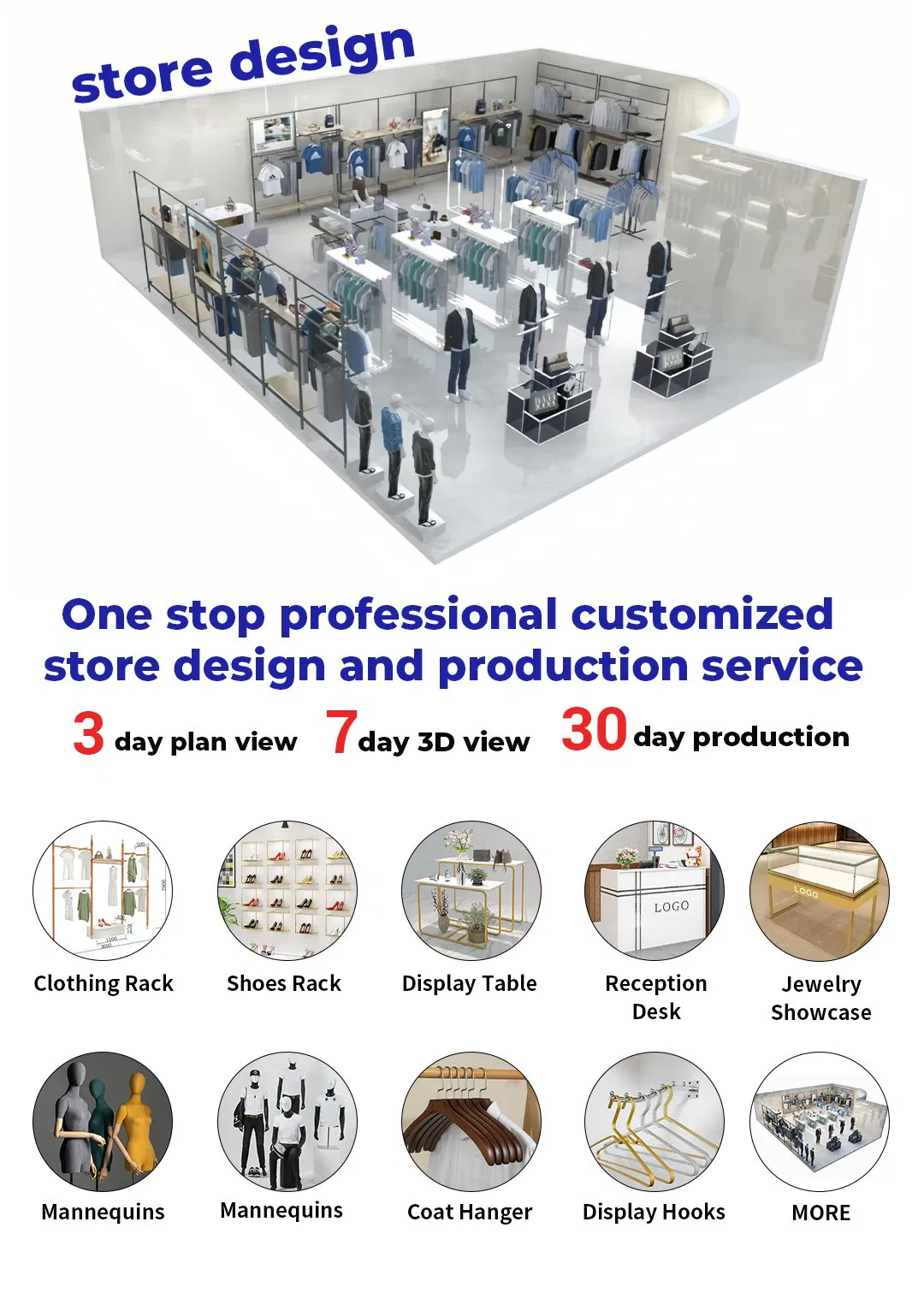 Wall Mount Display Stand Rack Decoration Women Men Shop Garment Sports Clothes Store Furniture