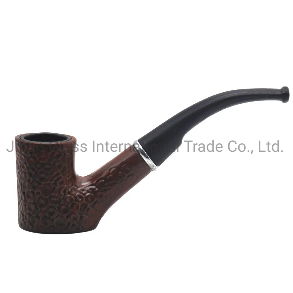 Classic Carved Wooden Smoking Pipe Tobacco Accessory Traditional Style Natural Handmade Cigar Pipe Curved Smoke Tools